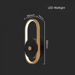 15W(1650Lm) LED fasādes gaismeklis, V-TAC, IP54, Melns + antīkais misiņš, silti balta gaisma 3000K