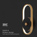 15W(1650Lm) LED Fasādes gaismeklis, V-TAC, IP54, Melns + antīkais misiņš, neitrāli balta gaisma 4000K