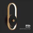 15W(1650Lm) LED fasādes gaismeklis, V-TAC, IP54, Melns + antīkais misiņš, silti balta gaisma 3000K