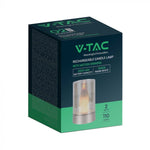 2W(110Lm) LED-bordslampa i glas, V-TAC, IP20, 85x130mm, dimbar, varmvitt ljus 2700K