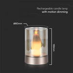 2W(110Lm) LED-bordslampa i glas, V-TAC, IP20, 85x130mm, dimbar, varmvitt ljus 2700K