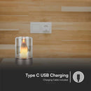 2W(110Lm) LED stikla galda lampa, V-TAC, IP20,  85x130mm, dimmējama, silti balta gaisma 2700K