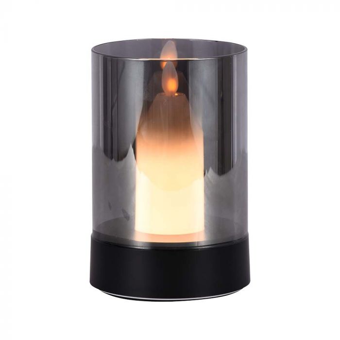 2W(110Lm) LED-bordslampa i dimmigt glas, V-TAC, IP20, 85x130mm, dimbar, varmvitt ljus 3000K