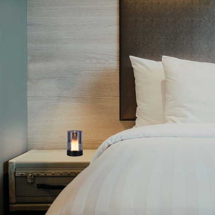 2W(110Lm) LED-bordslampa i dimmigt glas, V-TAC, IP20, 85x130mm, dimbar, varmvitt ljus 3000K