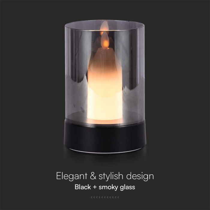 2W(110Lm) LED-bordslampa i dimmigt glas, V-TAC, IP20, 85x130mm, dimbar, varmvitt ljus 3000K