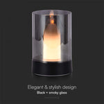 2W(110Lm) LED-bordslampa i dimmigt glas, V-TAC, IP20, 85x130mm, dimbar, varmvitt ljus 3000K