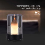 2W(110Lm) LED-bordslampa i dimmigt glas, V-TAC, IP20, 85x130mm, dimbar, varmvitt ljus 3000K