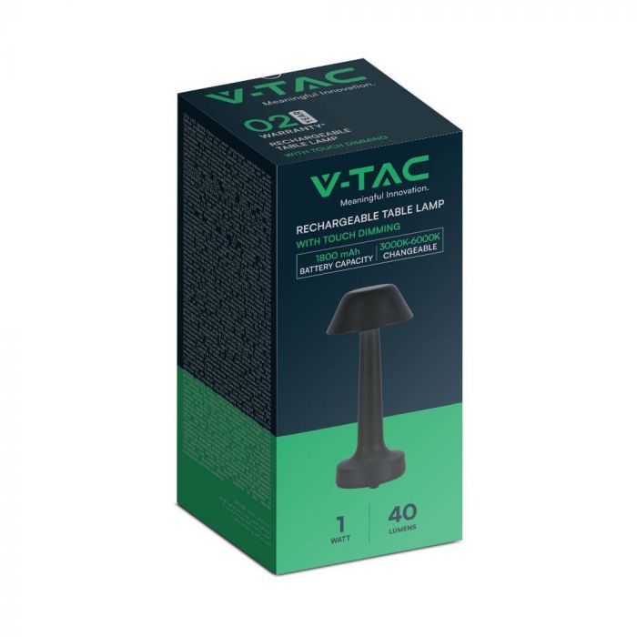 1W(40Lm) LED galda lampa, V-TAC, IP20, melna, 3IN1
