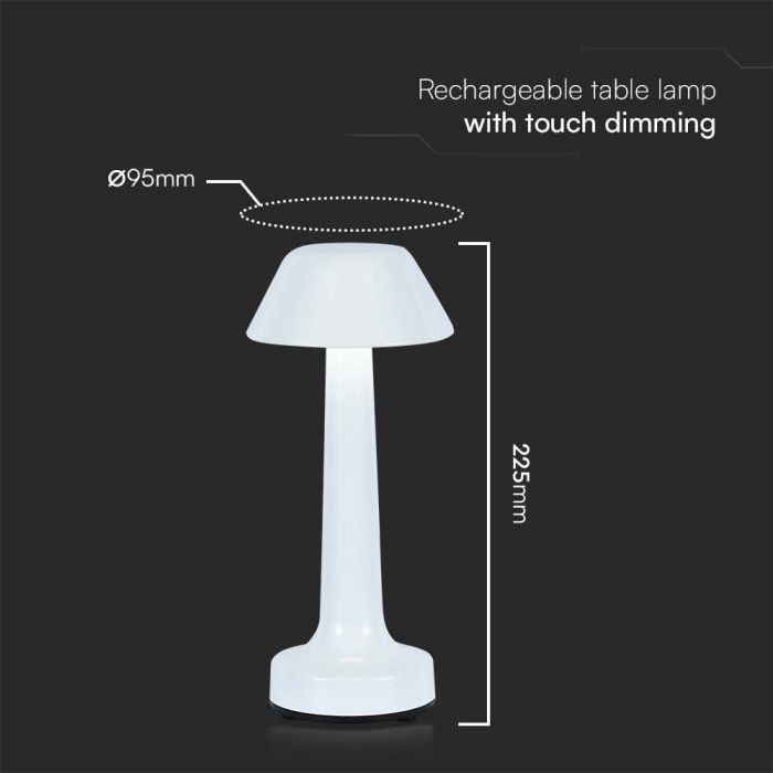 1W(40Lm) LED-bordslampa, V-TAC, IP20, vit, 3IN1