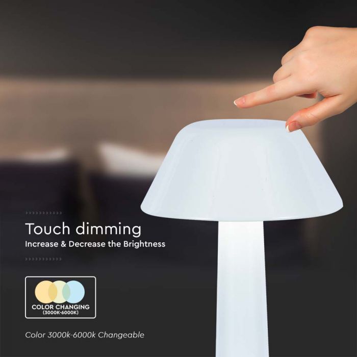 1W(40Lm) LED-bordslampa, V-TAC, IP20, vit, 3IN1