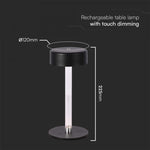 3W(210Lm) LED-bordslampa, V-TAC, IP20, svart, 3IN1
