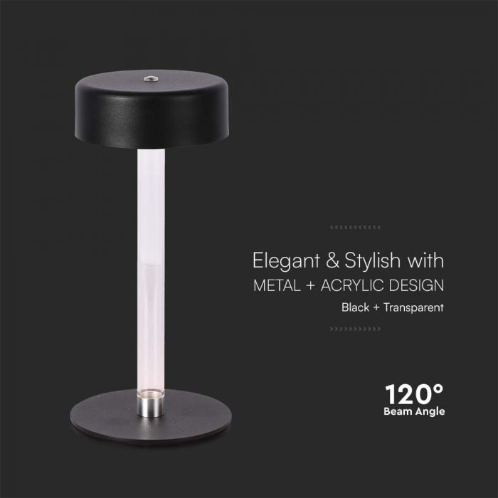 3W(210Lm) LED-bordslampa, V-TAC, IP20, svart, 3IN1