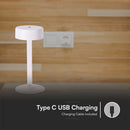3W(210Lm) LED table lamp, V-TAC, IP20, white, 3IN1