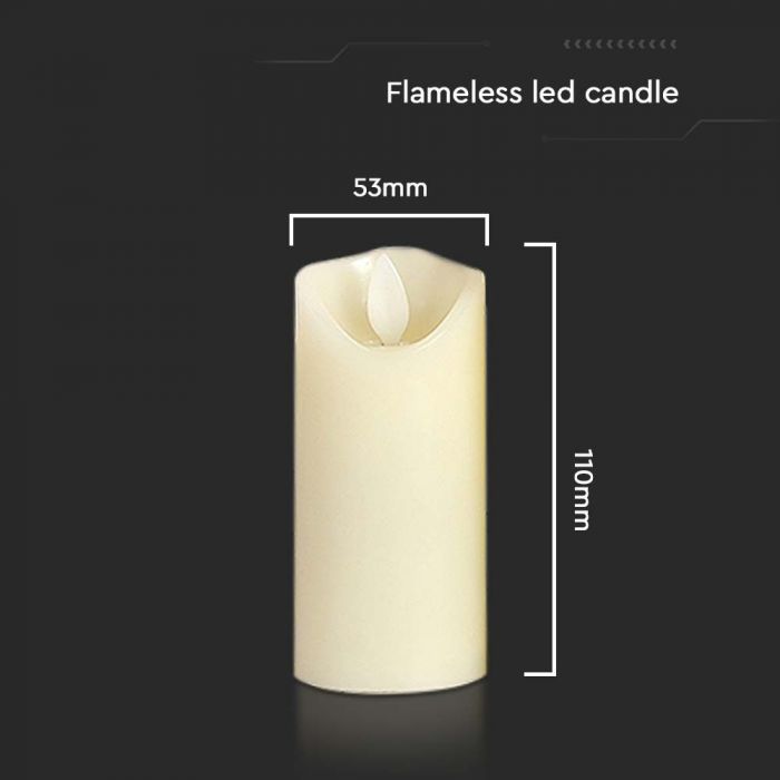 LED candle-shaped table lamp, 53x110MM 2xAA battery, warm white light 2700K