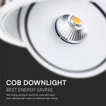 20W(1408Lm) COB LED lae sisseehitatud valgusti, V-TAC, IP20, valge, 3IN1