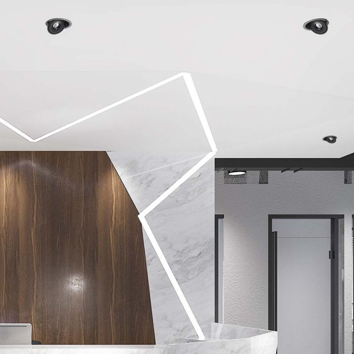 28W(2500Lm) COB LED iebūvējams griestu gaismeklis, V-TAC, IP20, melns, 3IN1