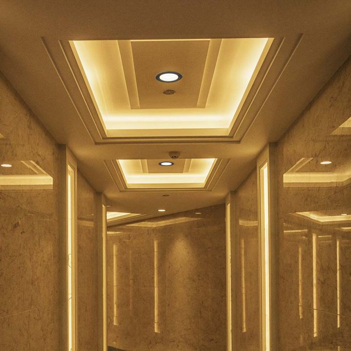 28W(2500Lm) COB LED iebūvējams griestu gaismeklis, V-TAC, IP20, melns, 3IN1