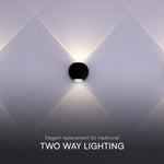 2W(200Lm) COB LED Facade luminaire, V-TA, IP54, black, neutral white 4000K
