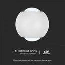 2W(200Lm) COB LED fasadarmatur, V-TA, IP54, vit, varmvitt ljus 3000K