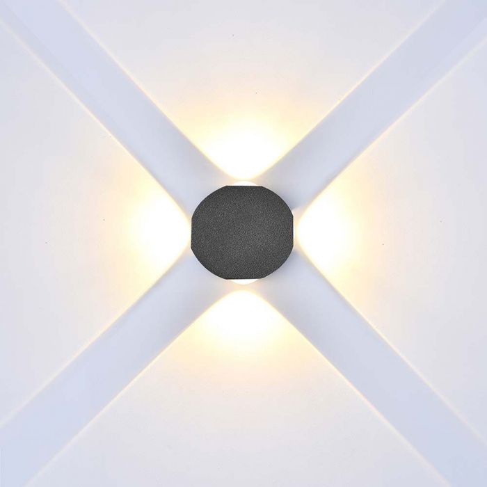 4W(390Lm) COB LED Facade luminaire, V-TAC, IP54, black, warm white light 3000K