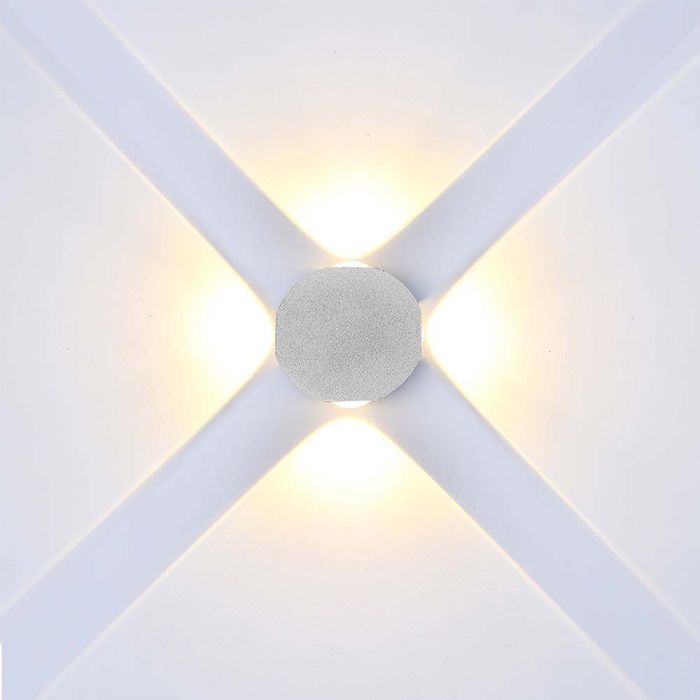4W(390Lm) COB LED fasadarmatur, V-TAC, IP54, vit, varmvitt ljus 3000K