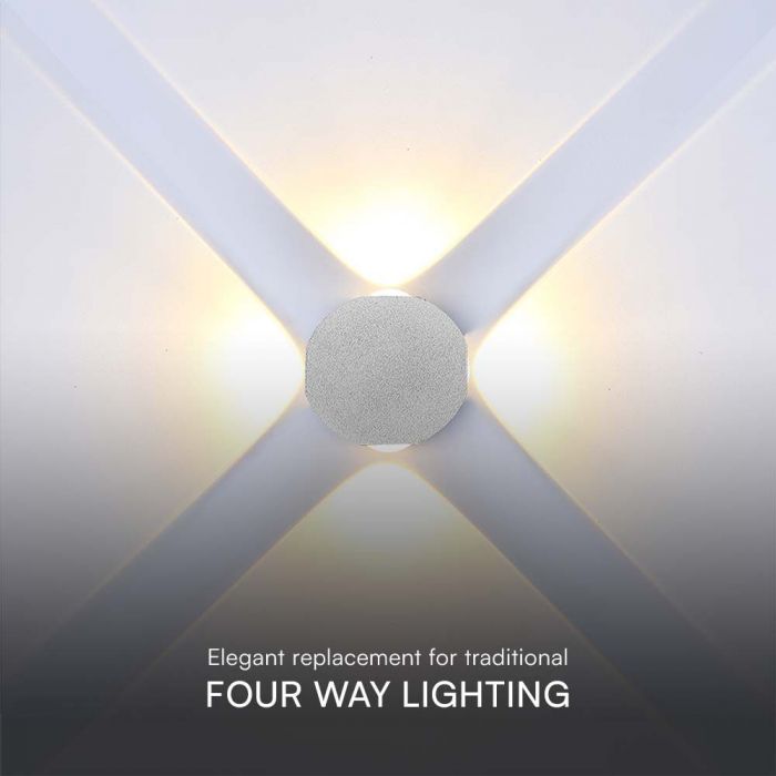 Фасадный светильник 4W(390Lm) COB LED, V-TAC, IP54, белый 4000K