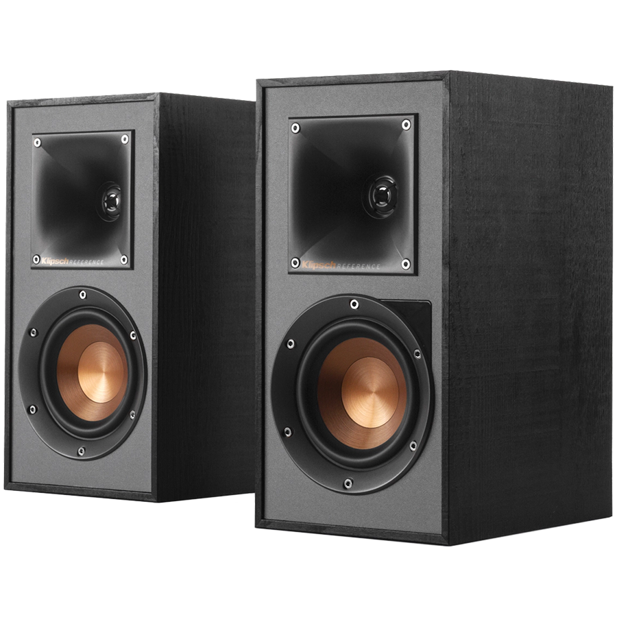 Klipsch Reference R-41PM aktīvie plaukta skaļruņi, 2.0, 70 W, Bluetooth, USB-B, optiskā un RCA ieeja, melni, 2 gab.