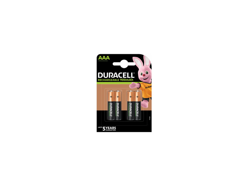 DURACELL AAA LĀDĒJAMĀS BATERIJAS 900MAH (4GAB.) (EU BLISTERS)