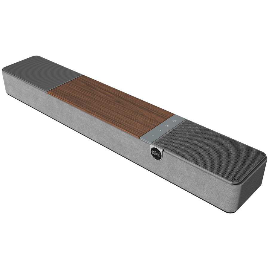 Klipsch Flexus Core 100 2.1 kanālu skaņas josla ar Dolby Atmos, 100 W, Bluetooth, HDMI, USB-C, riekstkoka apdare