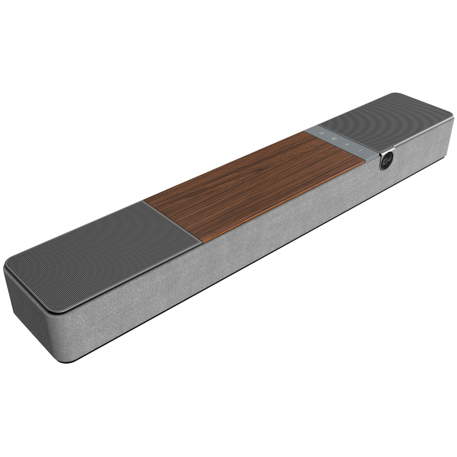 Klipsch Flexus Core 100 2.1 kanālu skaņas josla ar Dolby Atmos, 100 W, Bluetooth, HDMI, USB-C, riekstkoka apdare