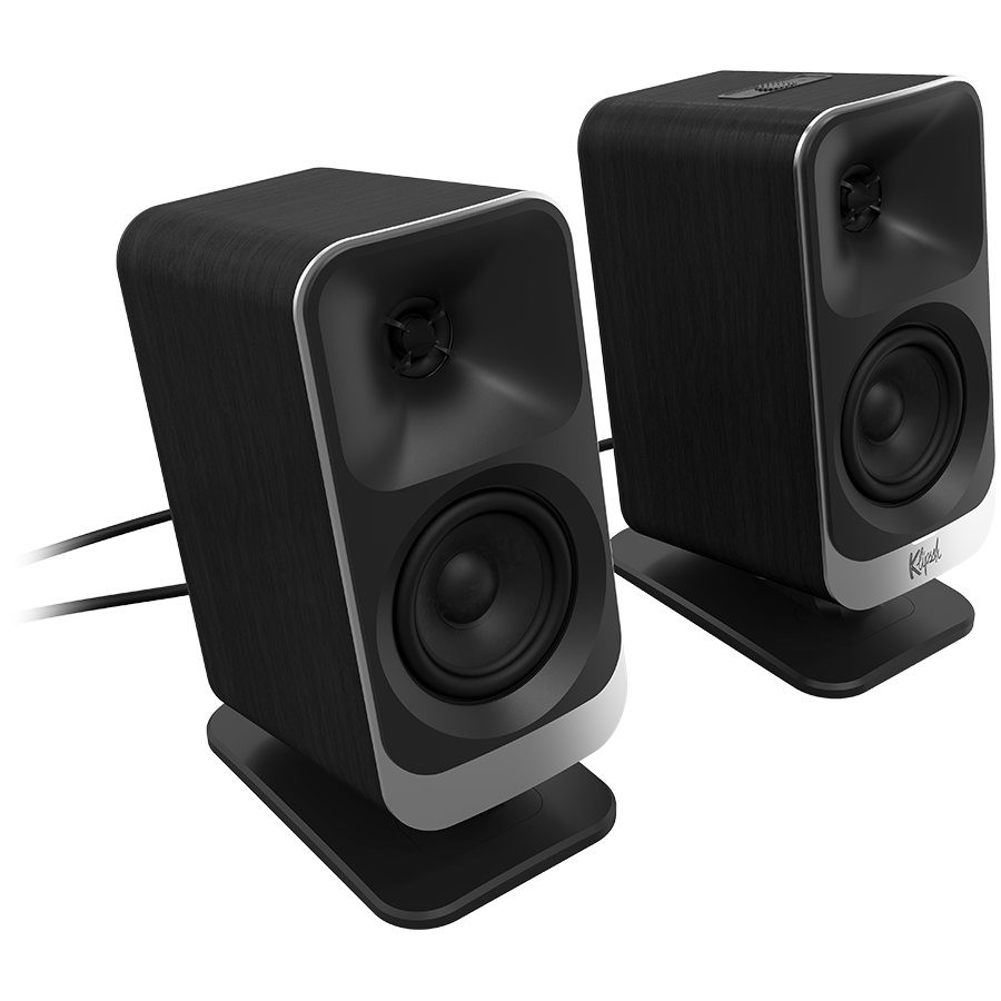 Klipsch ProMedia Lumina 2.1 datora skaļruņu sistēma ar zemfrekvences skaļruni un LED apgaismojumu, Bluetooth 5.3, USB-C, melna