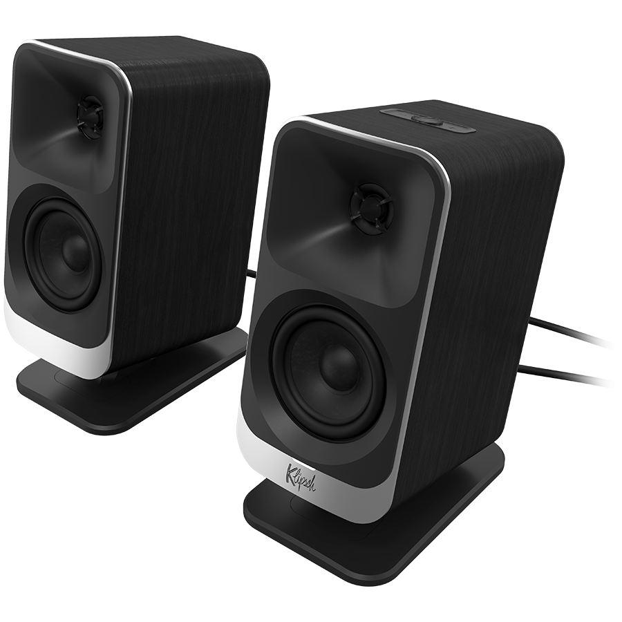 Klipsch ProMedia Lumina 2.1 datora skaļruņu sistēma ar zemfrekvences skaļruni un LED apgaismojumu, Bluetooth 5.3, USB-C, melna