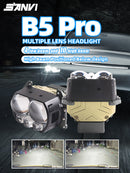 SANVI Bi-LED + Lāzera Projektora Lēcas Auto Lukturiem (Komplekts 2 gab.) – 6000K Augstas Jaudas Retrofit Modulis
