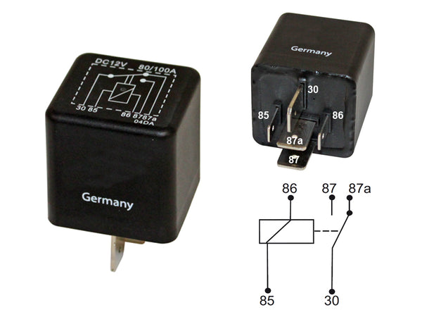 12V 100A Slēdža Releja Jaudas Modelis – 5-PIN (87a)