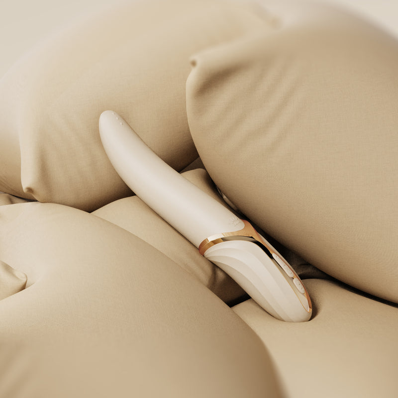 Ivory premium klases masāžas vibrējoša apsildāma ierīce no EVE AURORA kolekcijas,skatīt aprakstu,diskrēta piegāde melnā iepakojumā