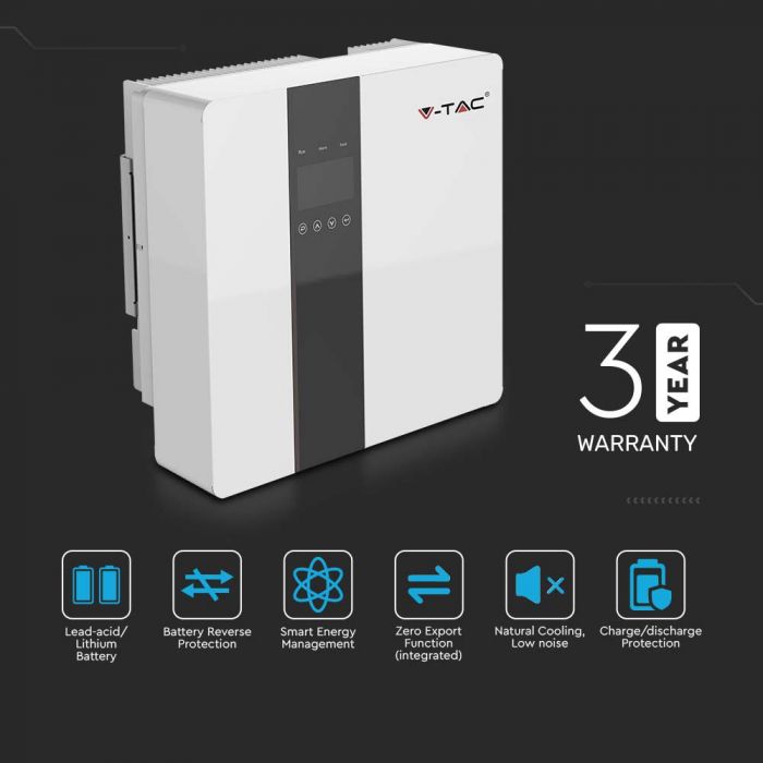 3.6 KW Single Phase Network Hybrid Certified Inverter. Three-year warranty. IP66 