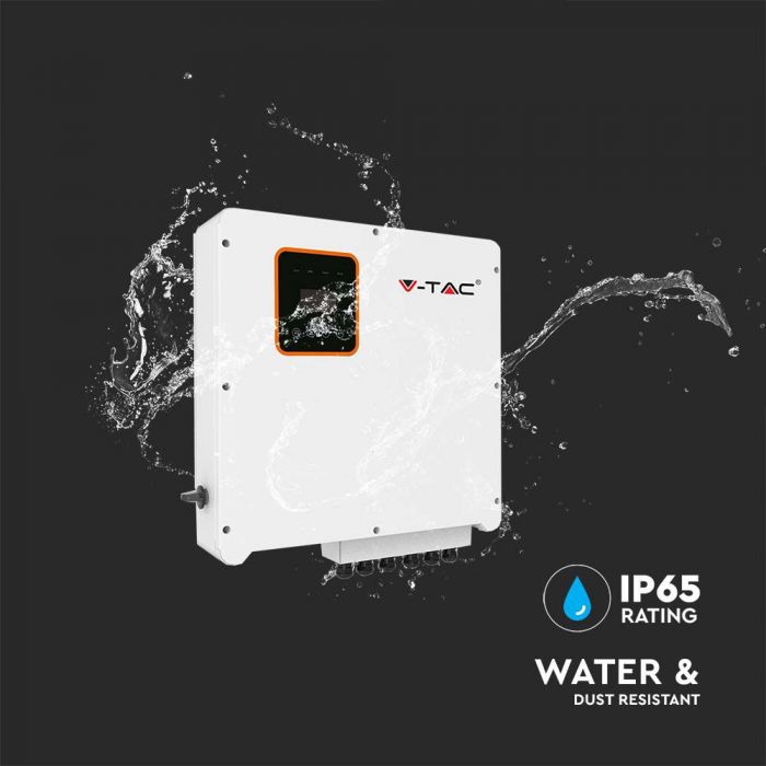 8 KW Three Phase Grid Hybrid Certified Inverter, registered with the Distribution Network as V-TAC Exports Limited VT-6608303. IP66