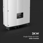 3 KW ühefaasiline võrguinverter. "Verified by Distribution Grid", registreeritud kui V-TAC Exports Limited VT-6603110, saadaval valikuliselt. Kümme aastat garantiid. IP66