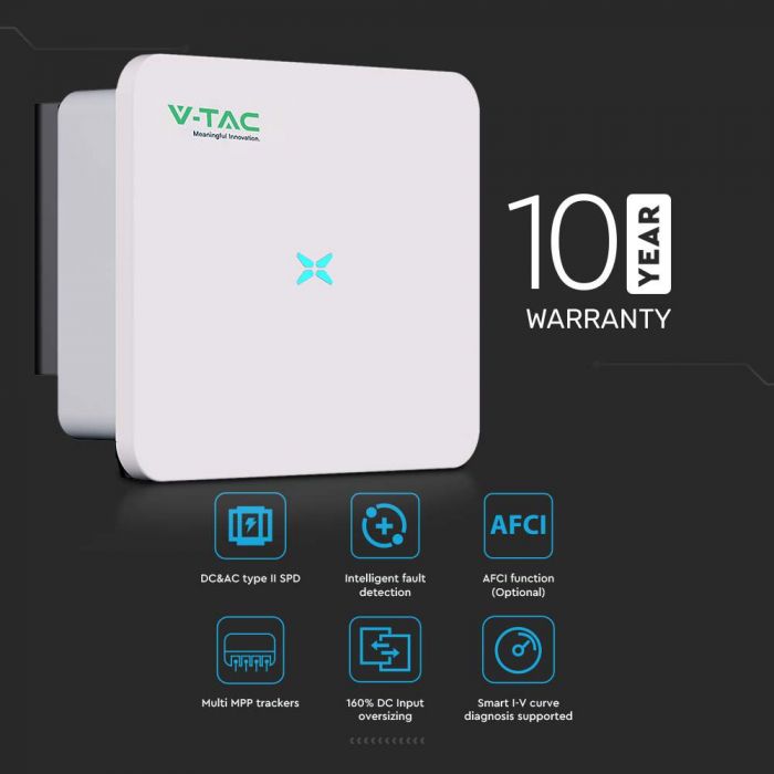 10 KW Three-phase Network Certified (VT-6610310) Inverter. Ten-year warranty. IP66