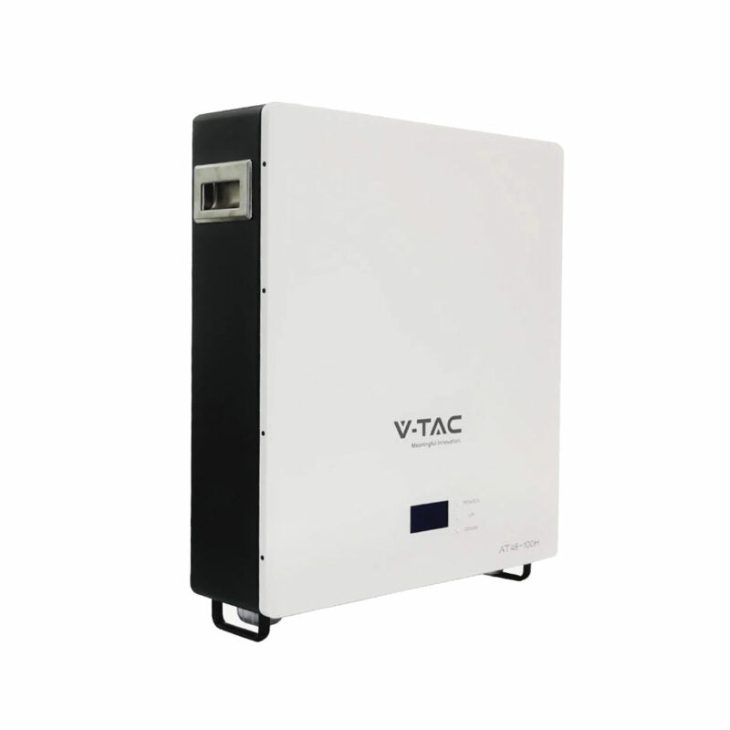 5kW/h eller 5120W Batteri med elektronisk LED-display,märke V-TAC,100Ah/51,2V,5 års garanti,7000 fulladdningscykler (ca 19 år vid daglig laddning)