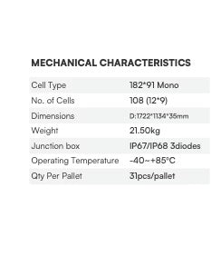 Saules panelis 410W ar melnu rāmi, 10 gadu garantiju un TUV NORD sertifikātu,36V(maksimāli 31,46V),izmērs 1722x1134x35mm,21.5kg,iekļauti MC4 konektori un 1m kabelis,zīmols V-TAC,VT-410