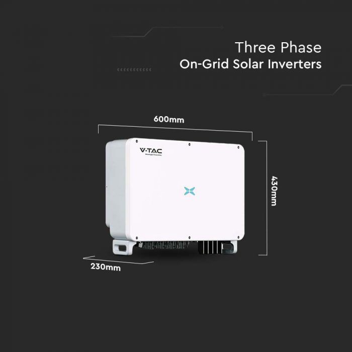 50kW ON-GRID Invertors (XG sērija) -3 fāzu, 10gadu garantija,  IP66, V-TAC