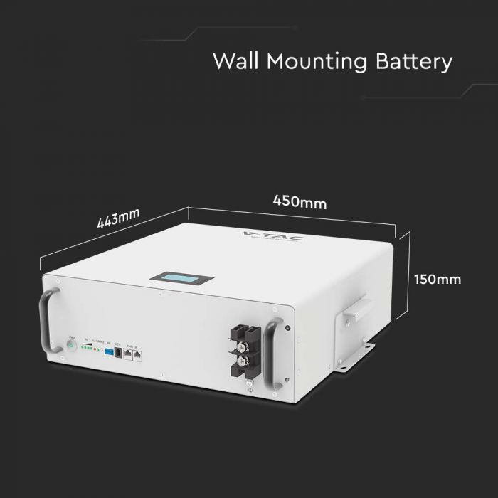 5.12kWh väggmonterat litiumbatteri