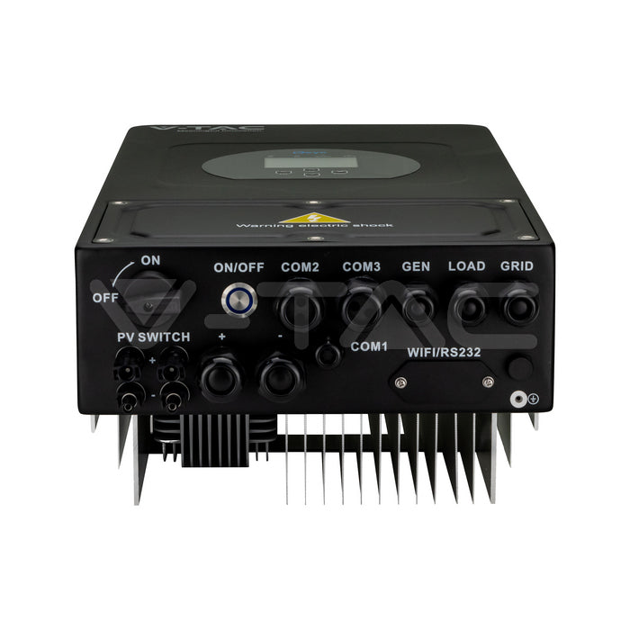 6 kW vienfāzes melns hibrīdinvertors ar 10 gadu garantiju