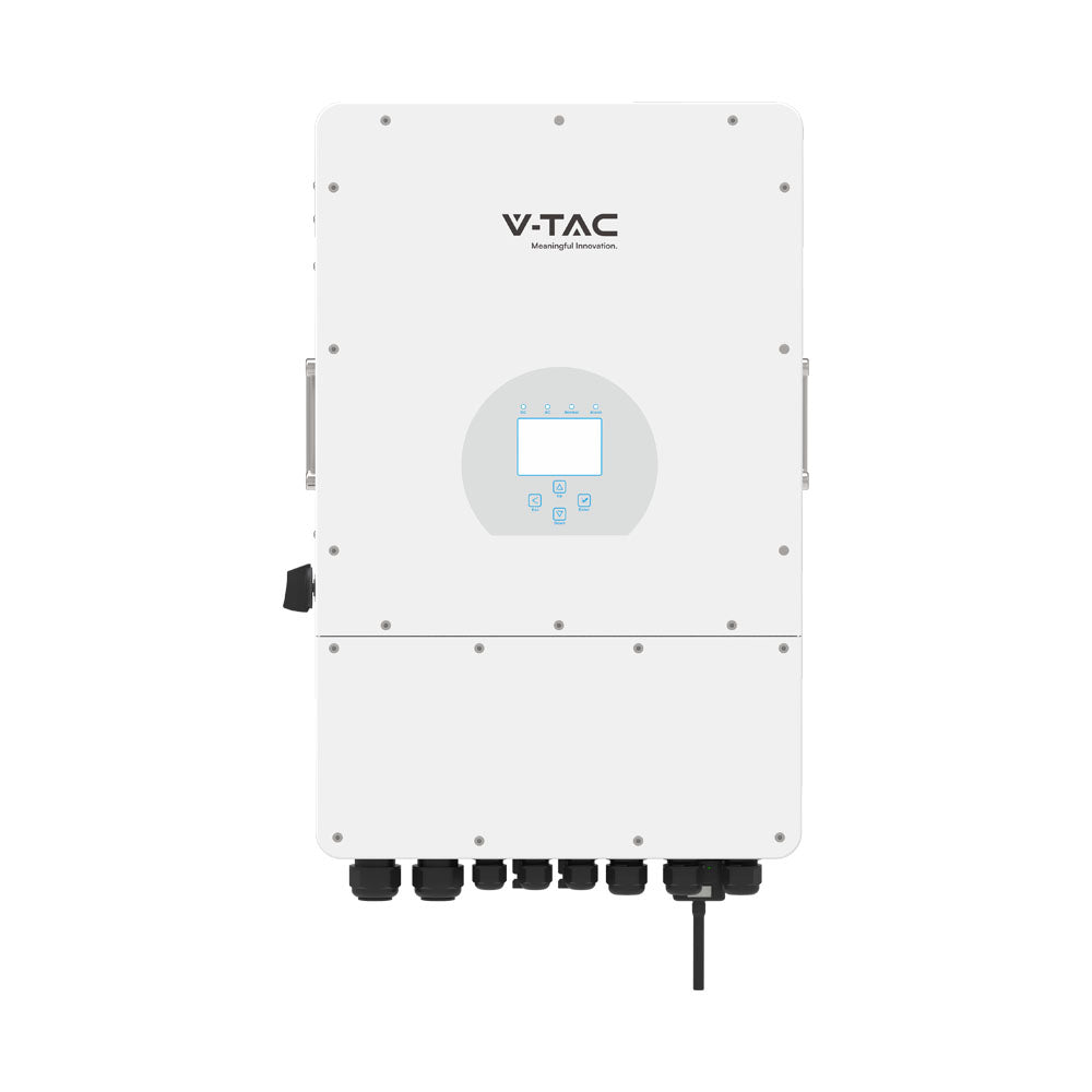 6KW hybrid 3F inverter for solar system, "Sadales Tīkla" code verified (SUN-6K-SG04LP3-EU), 3 phases, 5 years warranty, 380VAC, DEYE, IP65, LCD display, 150A charging