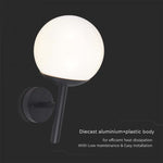 V-TAC wall luminaire for indoor and outdoor with 1xE27 LED bulb (bulb not included), matt black, IP44