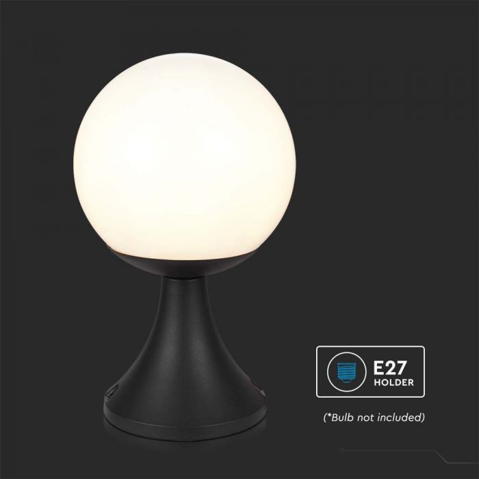 V-TAC armatur för inomhus- och utomhusbruk med 1xE27 LED-lampa (lampa ingår ej), mattsvart, IP44