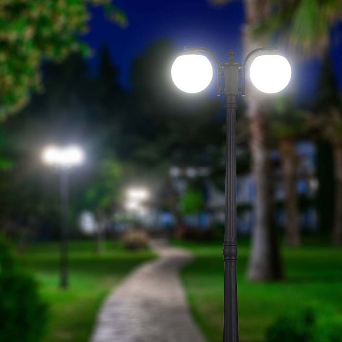 V-TAC aialaterna raam 2xE27 LED-pirnidega (pirnid ei kuulu komplekti), matt must, IP44