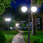 V-TAC aialaterna raam 2xE27 LED-pirnidega (pirnid ei kuulu komplekti), matt must, IP44