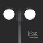 V-TAC aialaterna raam 2xE27 LED-pirnidega (pirnid ei kuulu komplekti), matt must, IP44